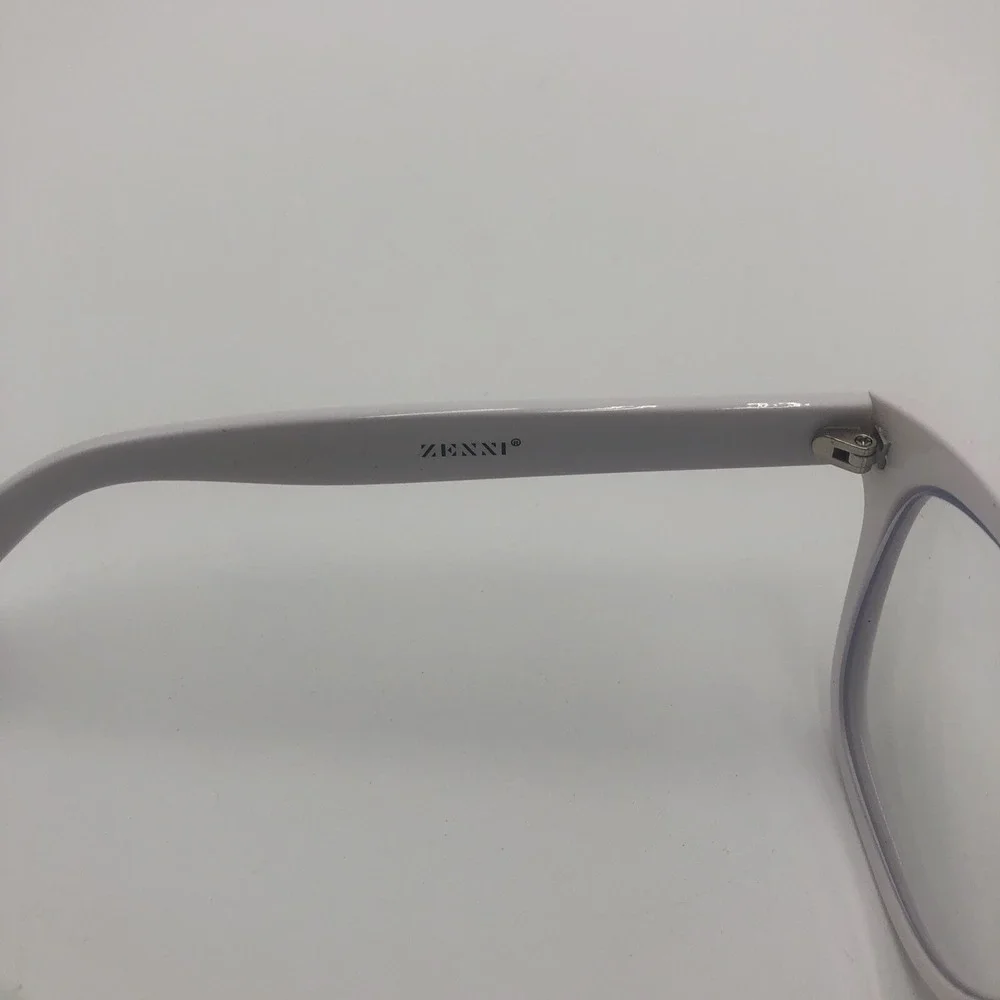 Womens Glasses Frames Zenni White Square Shaped  W/ Lens Preowned Used With Case